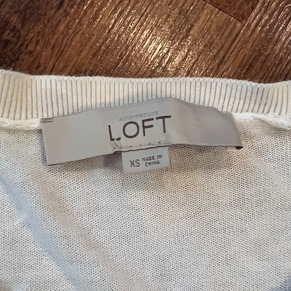 XS LOFT Sweater Bundle - Soft Knit Stripe & Cream Sweaters - Picture 2 of 10